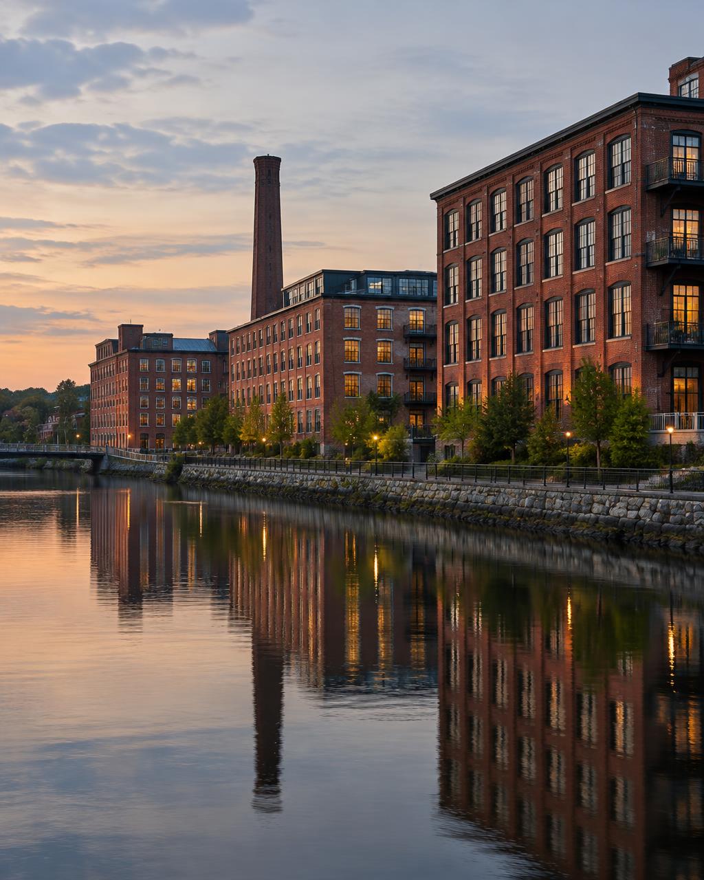 Homes and streets in Waltham, Massachusetts