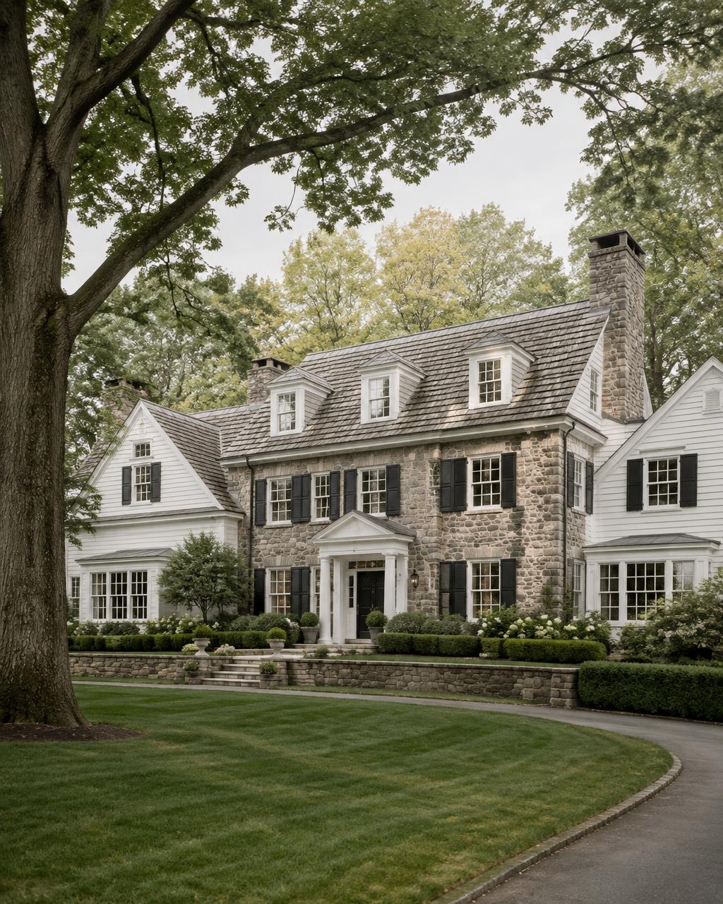 Homes and streets in Wellesley, Massachusetts
